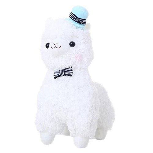 Dreamsy Plüschtiere Schlamm Pferd Topper Hut Plüsch Kuscheltier Schaf Kinder Puppe Geburtstagsgeschenk, Weiß 55cm