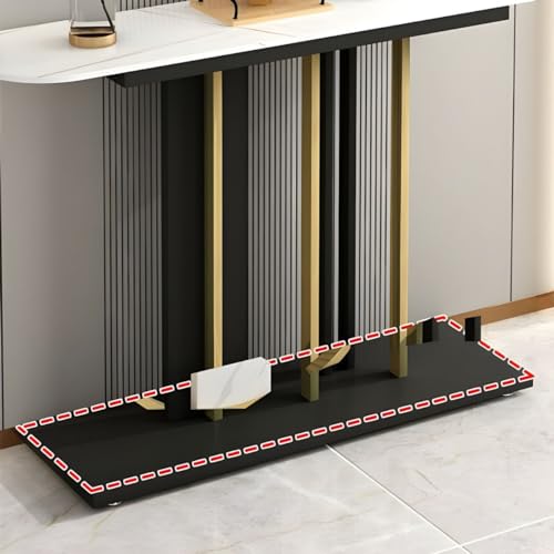 Mesa consola resistente a rayones con cubierta de piedra negra duradera 6