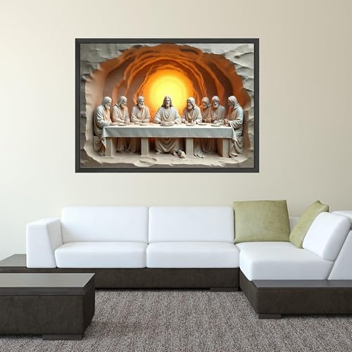Tableau sur toile La Cène 40x60cm pour décoration chrétienne maison - 4