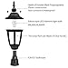FUDESY Outdoor Post Lights, Electric Exterior Lamp Post Light Fixture with Pier Mount Base, LED Bulb Included, Anti Corrosion Black Plastic Materials, Pole Lanterns for Garden, Patio, Pathway