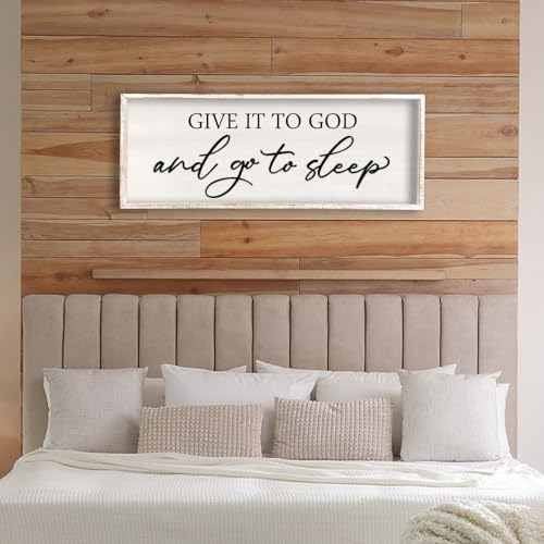 Give it to God and Go to Sleep Sign Wall Decor Wood Frame 24