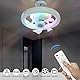 Demiawaking Ventilator LED Deckenventilator mit Beleuchtung, Universal E27 LED Deckenventilatoren mit Lampe mit Fernbedienung 3 Geschwindigkeiten Dimmbar, 3200-6500 K (Mit Sockel)