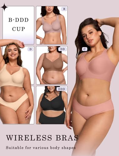 Image of OEAK Womens Wireless Jelly Bras Plus Size Support Push Up Comfortable Bra