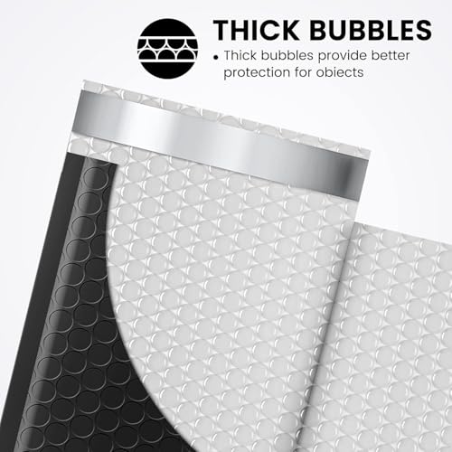 Image of Fuxury Black Bubble Mailers 4x8 inch Padded Envelopes 19200 Pack Bulk Pallet