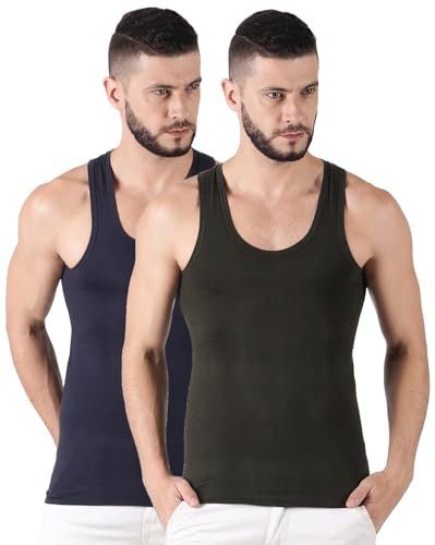 Image of Dollar Lehar Men Combed Cotton Round Neck Vest -Colour May Vary