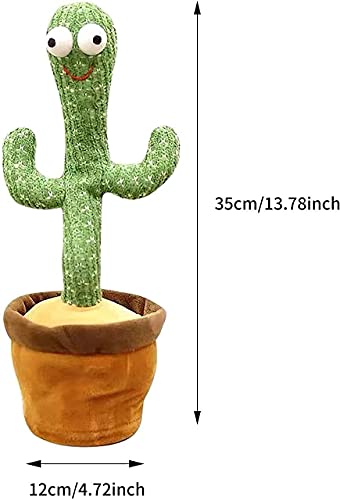 Image of Dancing Cactus,Cactus Plush Toy with Led Lights and Chargeable, Wriggle Singing Recording Repeats What You Say Funny Educational Toy for Boys and Girls