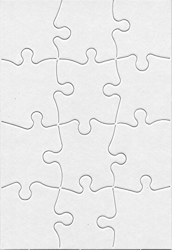 Hygloss Puzzles DIY Party Invite - Blank Puzzle for Decorating - Art Activity - Use as Party Favors - White, Sturdy – 5.5 x 8 Inches, 12 Pieces - Comes with Envelopes - 8 Qty