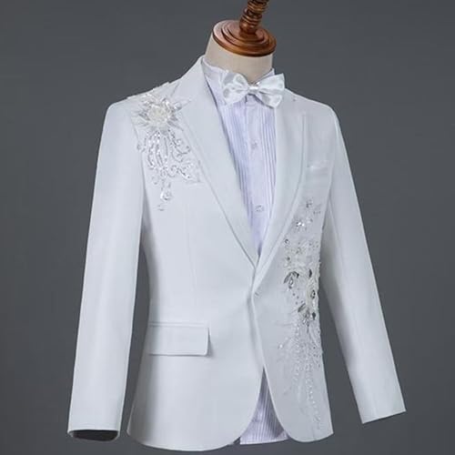 Men's Embroidered Print Elegant Suit Jacket Luxury Blazer Dinner Tuxedo Suit 2 Pieces Stylish Formal Suit Coat2