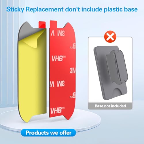 Sticky Adhesive Replacement for Socket Wallet+ Base, pop-tech 6pcs 3M VHB Strong Sticker Pads for Cell Phone Wallet Plus Case Back Stand, Double Sided Tape for iPhone 13 14, Samsung & All Smartphone