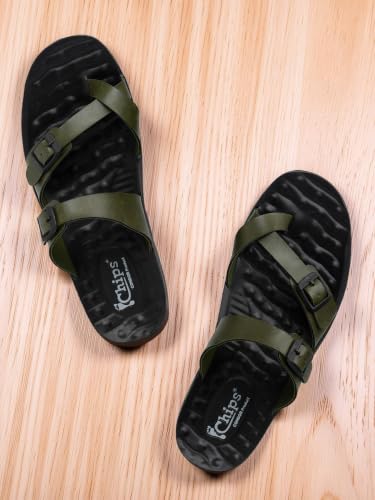 Image of Chips Men's BROWN Lightweight Slip-on Sandal Casual (3346)