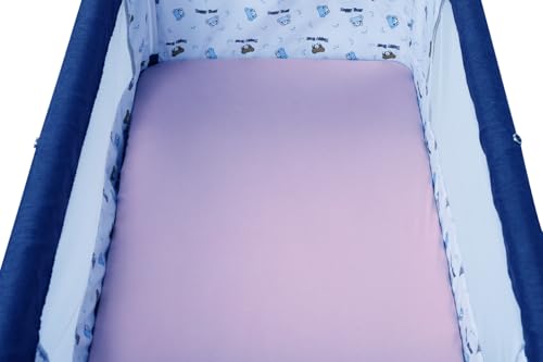 Image of Pack n Play Sheet Stretchy Fitted Portable Mini Crib Sheets Set 2 Pack,Playard Sheets Convertible Playard Mattress Cover,Ultra Soft Jersey Material, Light Purple & Pink