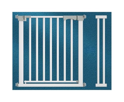 Wunnicxベビードアワイドキッズセーフティドアペット犬フェンス屋内フェンスベビーフェンス階段の高さ76 cmストレッチ双方向オープン自動クローズインストール簡単なインストール幅69-76 cm穴あけ不要 (76高さ5.5ギャップ90-97 CM幅)