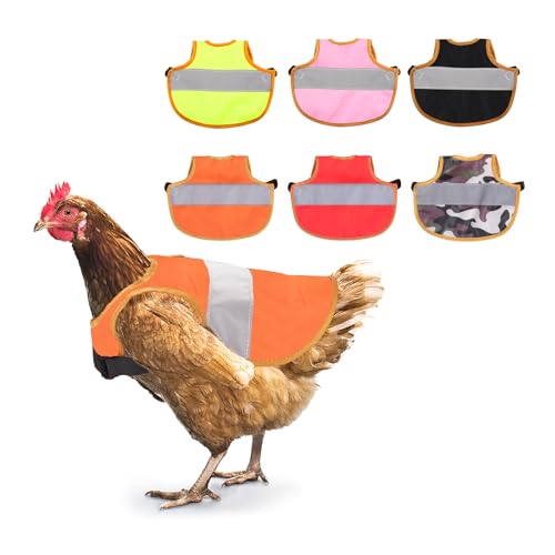 Vehipa 6 Pcs Reflective Chicken Harness Hen Saddle Apron Adjustable
