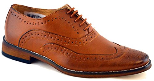Image of Goor Boys Leather Lined Lace Up Wedding Smart Brogues Tan Formal Shoes Size 13-5 - UK 11 Kids