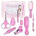 Trousse de Soin Bébé,MKNZOME 9 pièces Professionnel Kit de toilettage pour nouveau-né Trousse de Toilette Bébé Naissance Kit de soins des ongles pour bébé pour les voyages et la maison