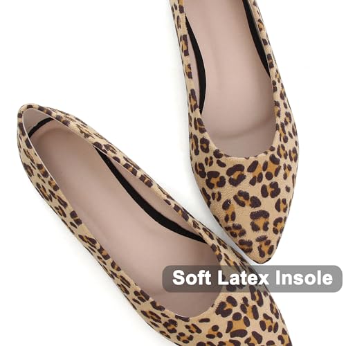 Image of Dear Time Women's Pointed Toe Ballet Flats Simple Casual Office Work Flats Slip-on Comfortable Shoes