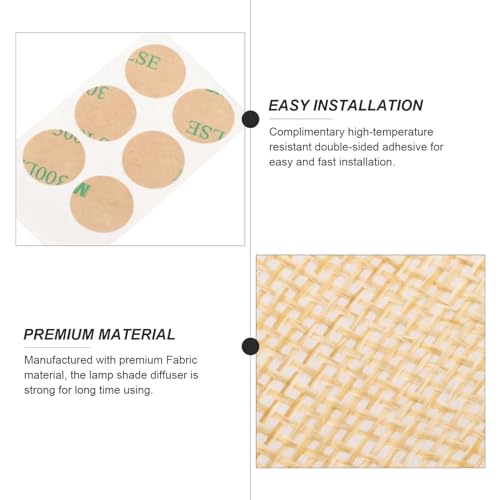 Image of HOMSFOU 2pcs Lampshade Diffuser: 2.36inch Fabric Lamp Shade Diffuser - Two-layer Design Ceiling Light with Adhesive Dots for Chandeliers, Downlights, and Spotlights (Khaki)