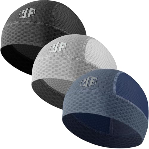 Image of WTACTFUL 3-Pack Breathable Mesh Skull Cap Helmet Liner for Men Women Summer