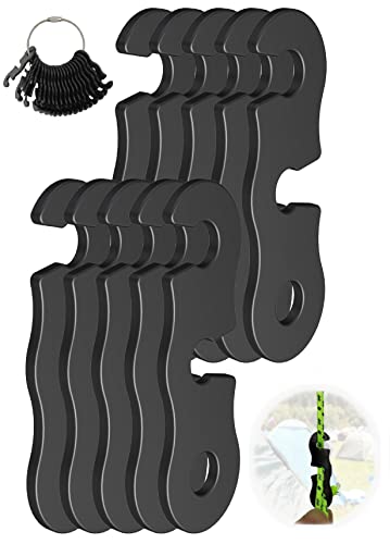 Seilspanner Aluminiumlegierung Camping Zelt Spannschnur Einsteller Camping von Ausrüstung für Camping Wandern Rucksackreisen ultraleichte Zeltheringe Abspannleinen (schwarz 10 Stück)