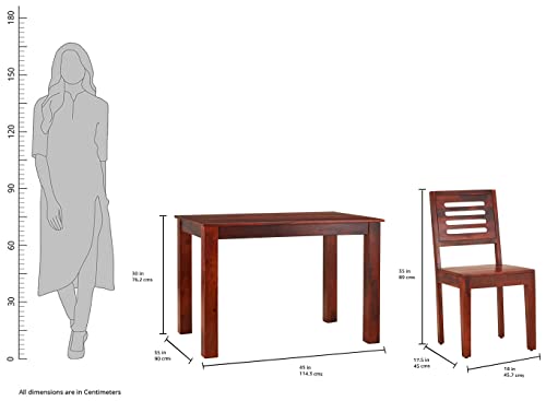 Image of Amazon Brand - Solimo Solid Sheesham Wood Tuvalu 4-Seater Dining Table with 4 Chairs | Durable Wooden Furniture for Dining Room, Kitchen & Home (Honey Finish)