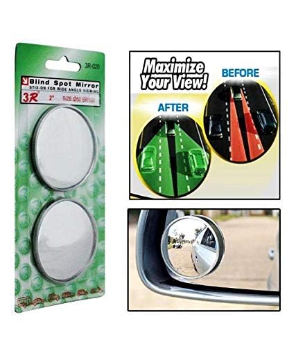 Image of Automaze Chrome Finish Slimmest Car Rear View Blind Spot Mirror (2 Inch, 3R-020) -2 Pieces