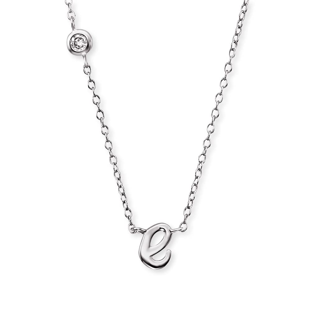 Engelsrufer Angel Whisperer ERN-INITIAL-E Pendant with Chain Letter E Sterling Silver