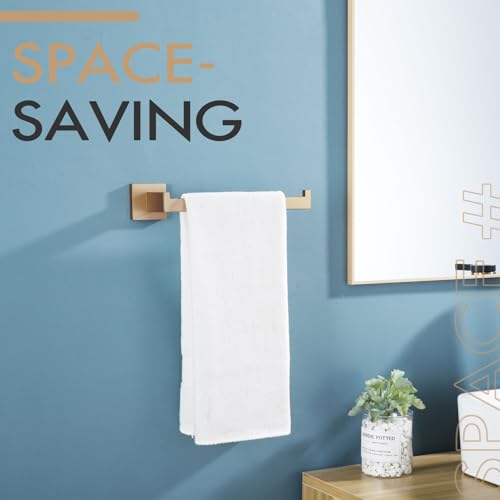 Image of KOKOSIRI Towel Bar for Bathroom Wall Mount 9'' Hand Towel Holder T-304 Stainless Steel Bath Kitchen Accessories, Champagne Bronze B3003CPG