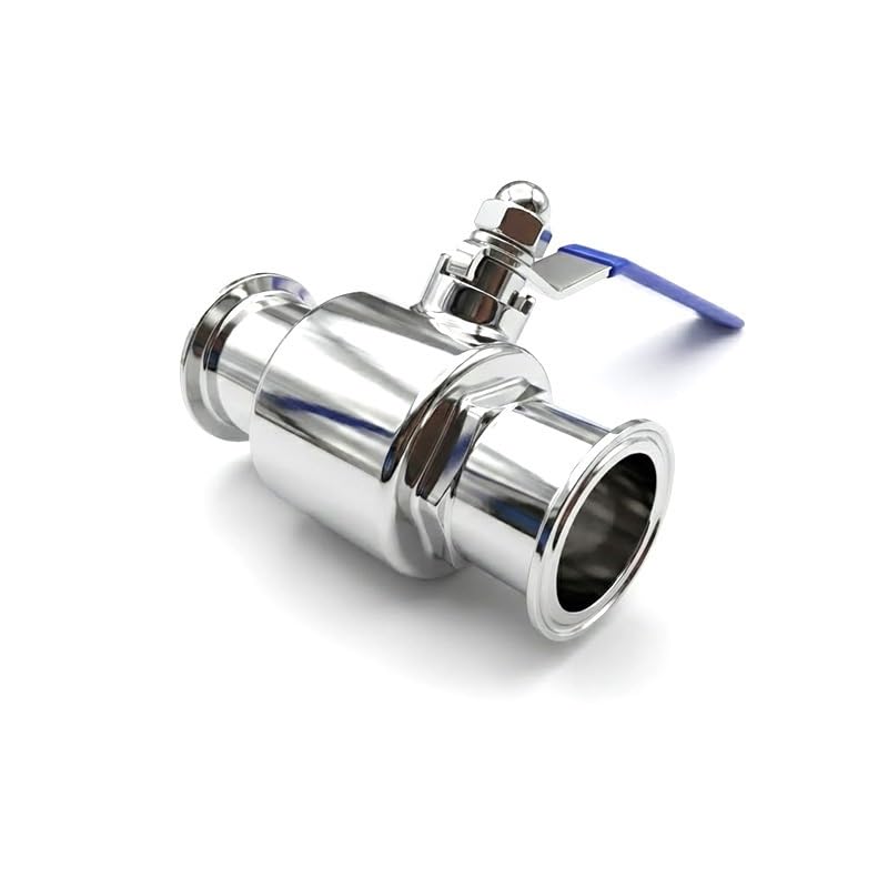 Válvula de bola sanitaria de triple abrazadera 304SS de 1/2" a 2" de puerto completo for alimentos y bebidas(45mm - Ferrule64)
