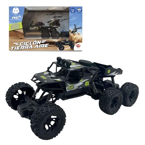 Bizak Cyclon Tierra Aire Vehículo RC 2 en 1, Despegue Automático y Maniobras Programables, Luces LED, Recargable, +5 años, (65430052)