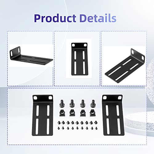 Image of Rack Mount Kit Universal Adjustable 19 Inch Rack Ears for HP /ProCurve /Aruba /OfficeConnect /HPE and Other Switches