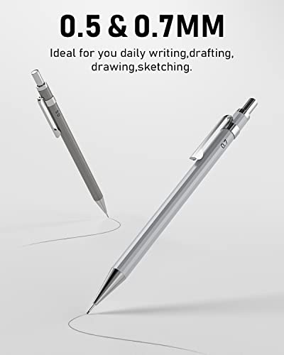 Nicpro MG026 8 Pack 0.5Mm & 0.7Mm Metal Mechanical Pencil Set thumb #7