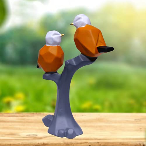 Image of AUGEN Polyresin Birds Orange Idol Statue Showpiece for Home Decor Decoration and Gifting (1 Piece, 9816B)
