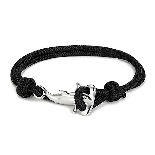 Hammerhead Sharks Bracelet Ocean Lovers Nautical Multilayer Wrapped Waterproof Rope Bracelet Couple Gift