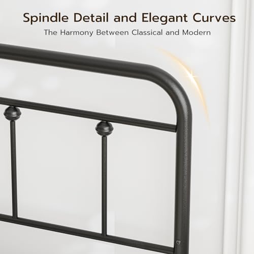 Kzngk Black Metal King Size Headboard, Height Adjustable thumb #5