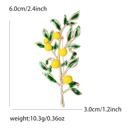 Image of Cute Lemon Brooch Pin for Women Rhinestone Fruit Little Brooch Sparkling Crystal Strawberry Cherry Enamel Pin Christmas Birthday Art Deco Jewelry Gifts