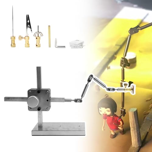 WLYPE Stop Motion Animation Kit with Stainless Steel Rig Arm & XY axis,with 5 Connectors,Claymation Rigging System for Clay Figurines/Models - Enhance Character Movement,Max Payload 200-300g(H:16cm)
