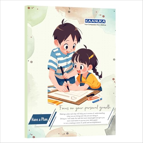 Image of KAANUKA Four Line With Gap Notebooks | 172 Ruled Pages | Crown /King Size Notebooks | 24 cm x 18 cm | Set of 5 Notebook