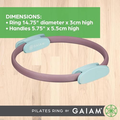 Image of Gaiam Pilates Ring Fitness Circle, Toning Arms, Legs & Core | 15 inch Magic Circle | Foam Padded Handles | Lightweight & Flexible | Home & Studio | Includes Exercise Guide
