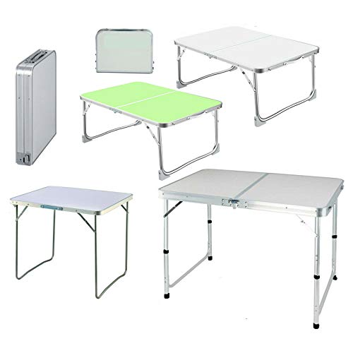 Bowose Folding Table Camping Folding Portable Picnic Tables Study Reading Holder Laptop Desk Garden Dining 80 x 60cm, Sturdy Steel Frame with Easy to Clean MDF Table Top, Lightweight Foldable Table