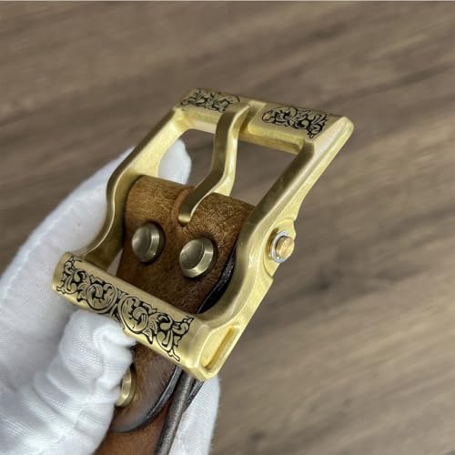 Men's Top-Grain Cowhide Leather Belt, Extra Thick 5.5mm,3.8cm, Hand-Engraved, Fashionable and Casual Gifts for Men3