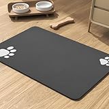 PADOOR Pet Feeding Mat-Absorbent Dog Mat for Food and Water Bowl-No Stains Easy Clean Dog Food Mat-Quick Dry Water Dispenser-Puppy Supplies Accessories
