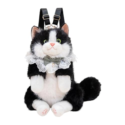 KiBcsLic Mochila em formato de gato, fofa e estilosa para mulheres, com alças ajustáveis, ideal para o dia a dia, Preto