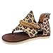 Men'S Sandals With Arch Support,Ladies Fashion Leopard Print Canvas Clip Toe Zipper Casual Flat Sandals,Comfortable Sandals For Women