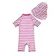 BONVERANO Baby Mädchen Badeanzug EIN stück Kurzärmel-Kleidung UV-Schutz 50+ Badekleidung MIT Einem Reißverschluss…(Pink-Fringe,24-36Monate…