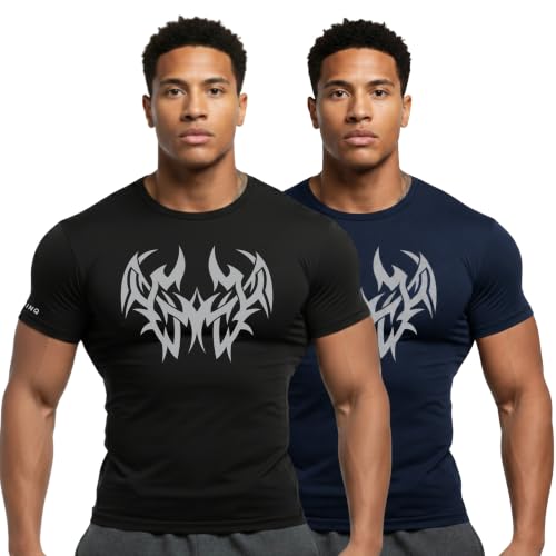 Image of NINQ Half Sleeve Compression T-Shirt - Men's Athletic & Sports Tights for Fitness Gym