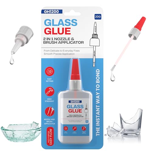 10 Best Glue for Glasses Frames: a Comprehensive Review 11 GH1200 (2-in-1) Super Glue for Glass, Controlled Application with Fine Brush & Nozzle, Fast Setting Formula, Stain & Spot Free Glass Glue Clear Repair Heavy Duty, Waterproof and Heat Tolerant