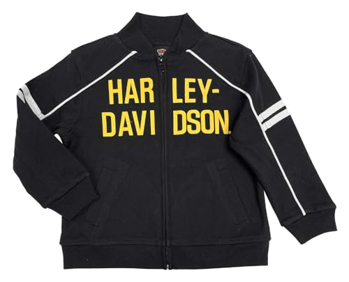 Harley-Davidson Big Boys' Bar & Shield Knit Zip-Up Track Jacket - Black