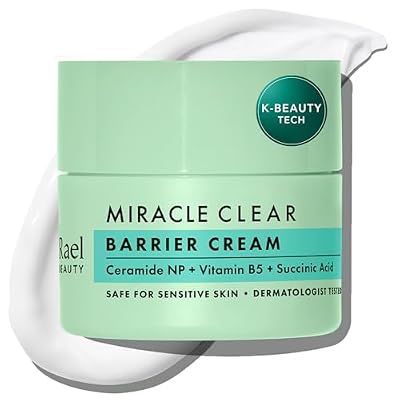 Rael Face Moisturizer, Miracle Clear Barrier Cream Lightweight Moisturizer with Succinic Acid and Vitamin B5, Hydration, Korean Skin Care (1.8 oz)