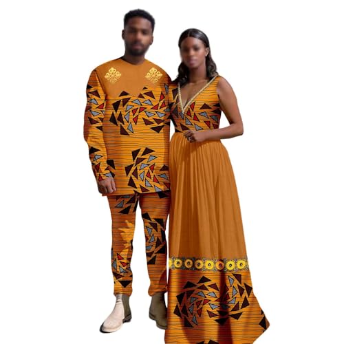 hcopjyrb] アフリカのカップルの服装は、女性と男性のスーツダシキ愛好