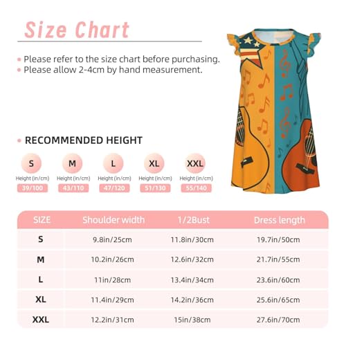 Augenstern Flutter Sleeve Nightgown Pajama Gown Retro Music Guitar Easy Pull-On Sleepwear Nightdress3